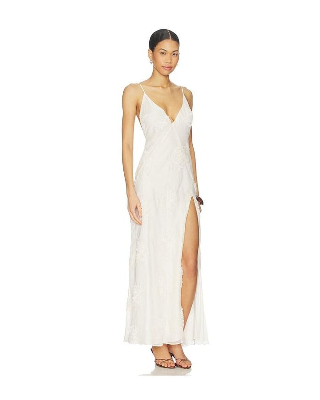 Bardot White Romaya V Neck Maxi Dress