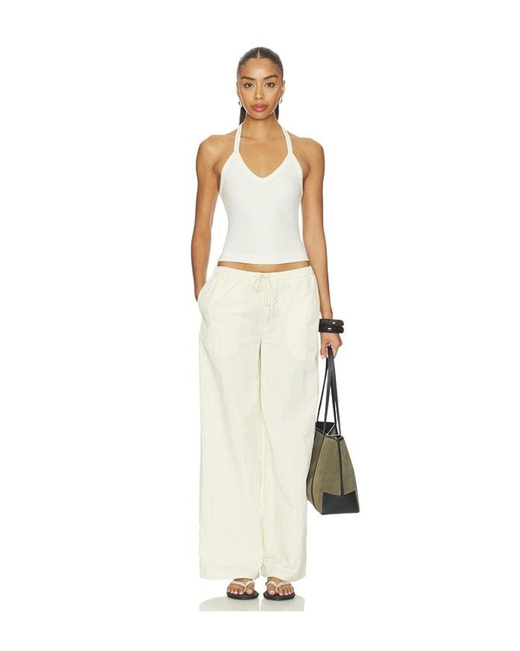 ÉTERNE Natural V-Neck Racerback Tank