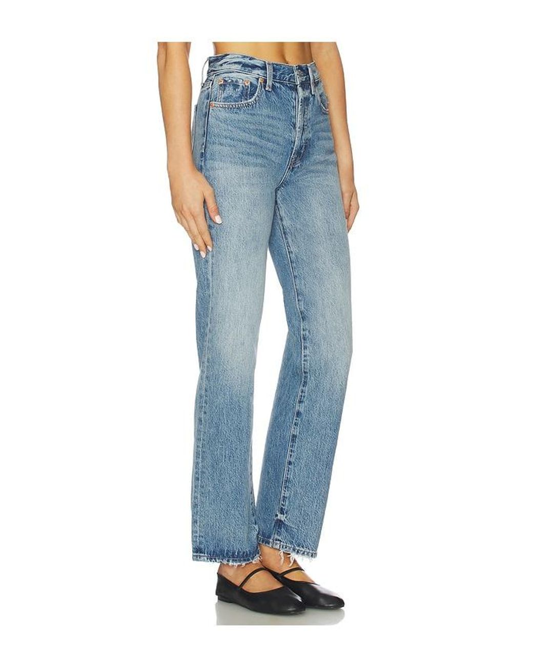 Pistola Blue Cassie Super High Rise Straight Jeans