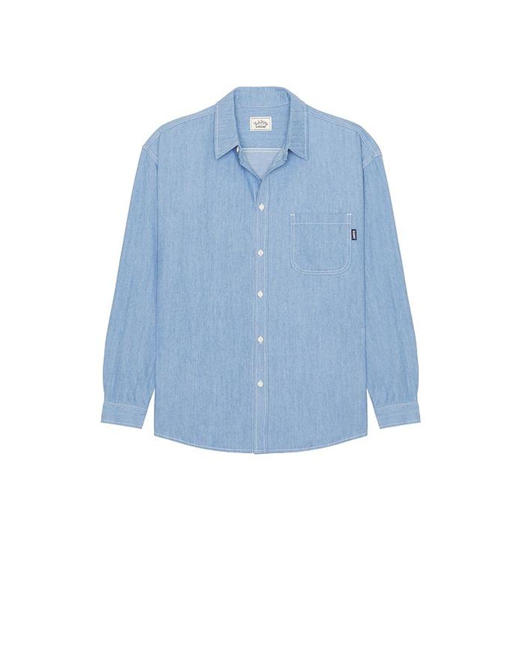 KAPPY DESIGN Blue Relaxed Chambray Shirt for men
