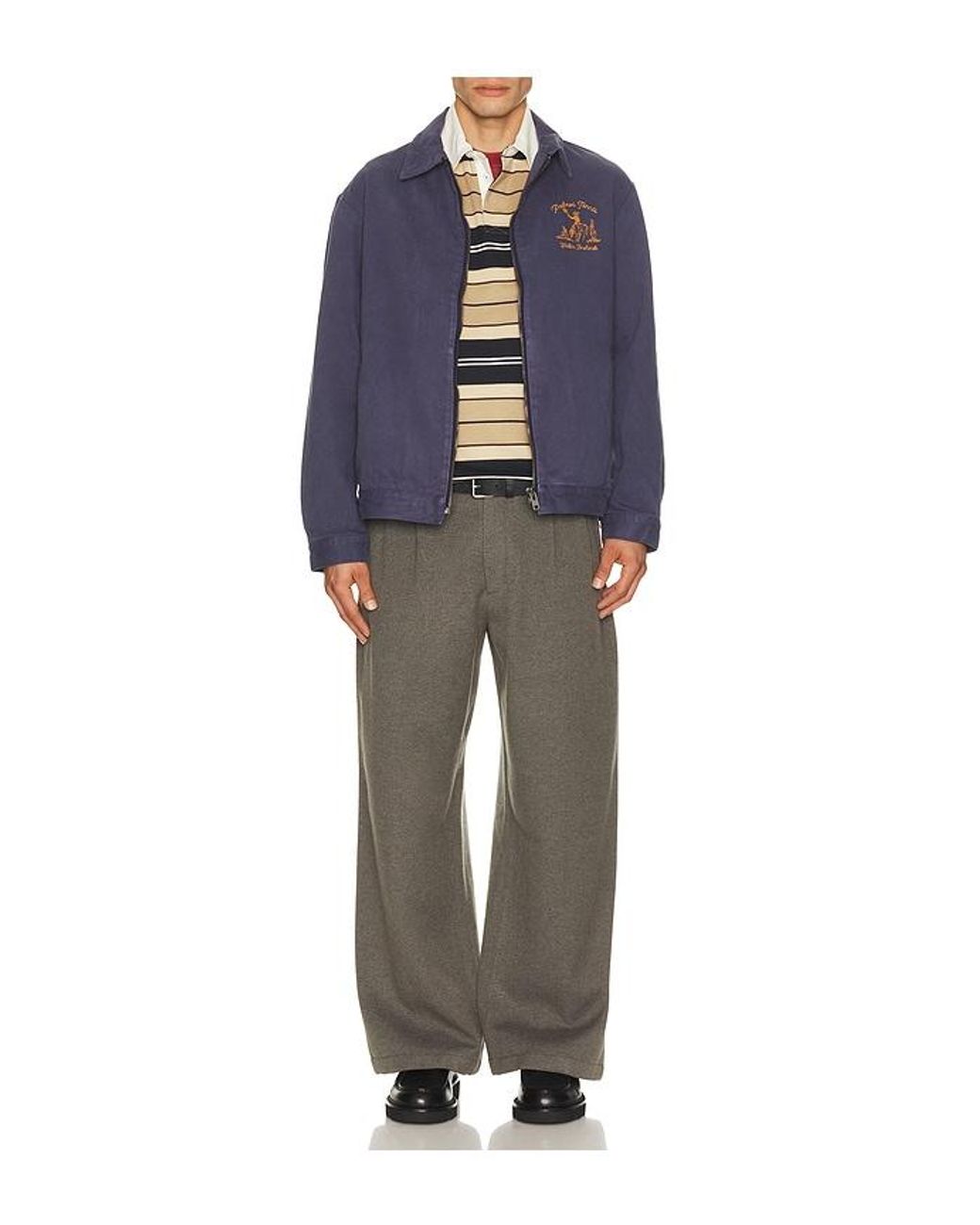 Palmes Blue Western Zip Jacket for men