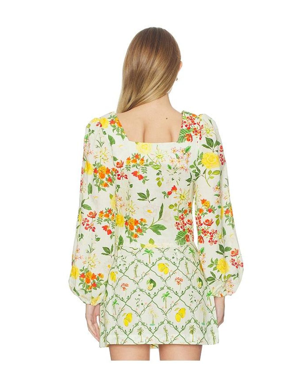 VERANDAH Yellow Square Neck Crop Blouse