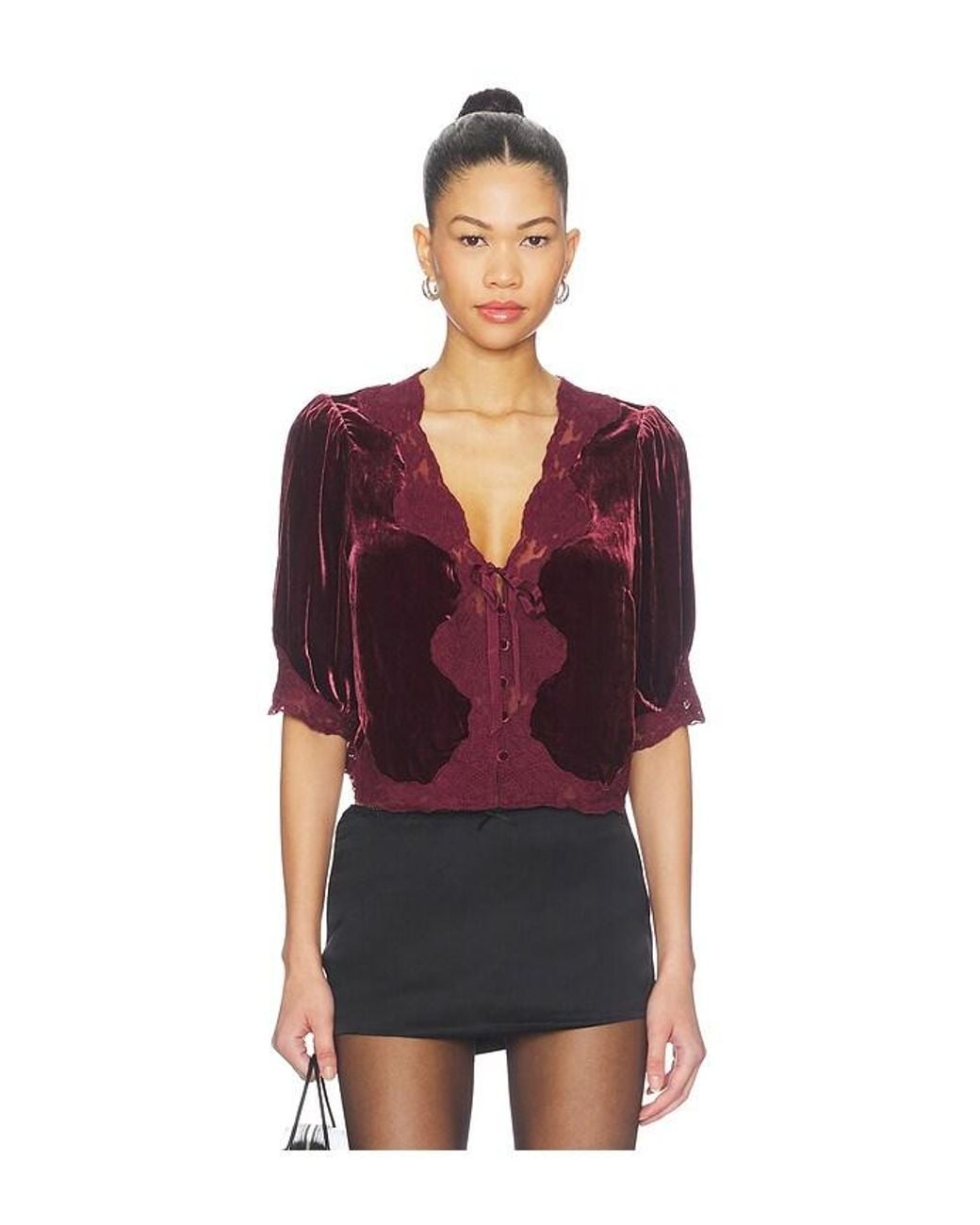 Rixo Red Ursula Top