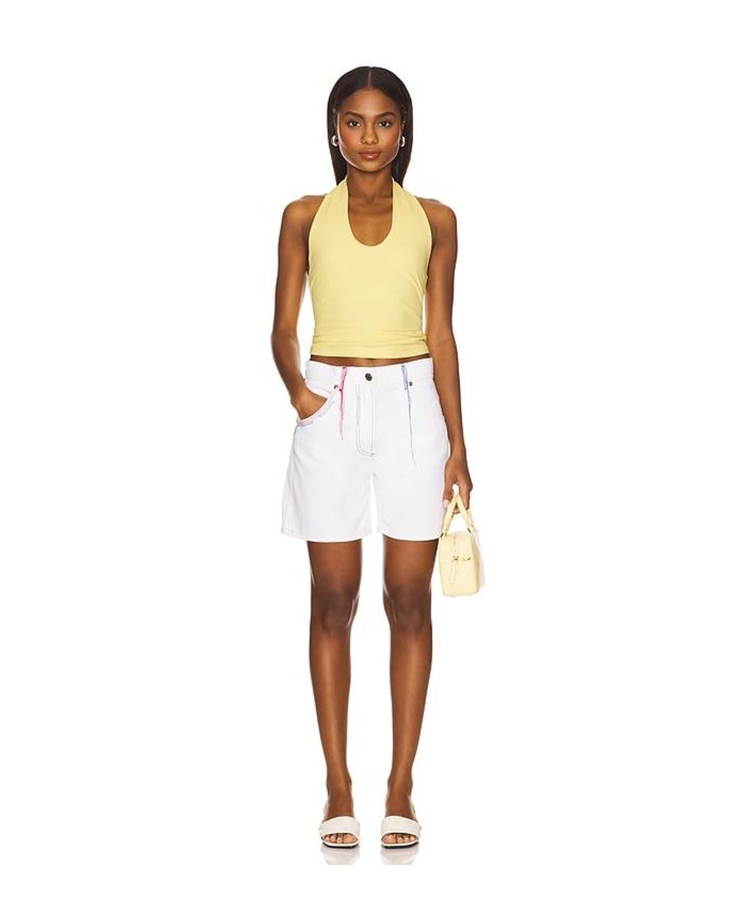 MSGM White Bermuda Short
