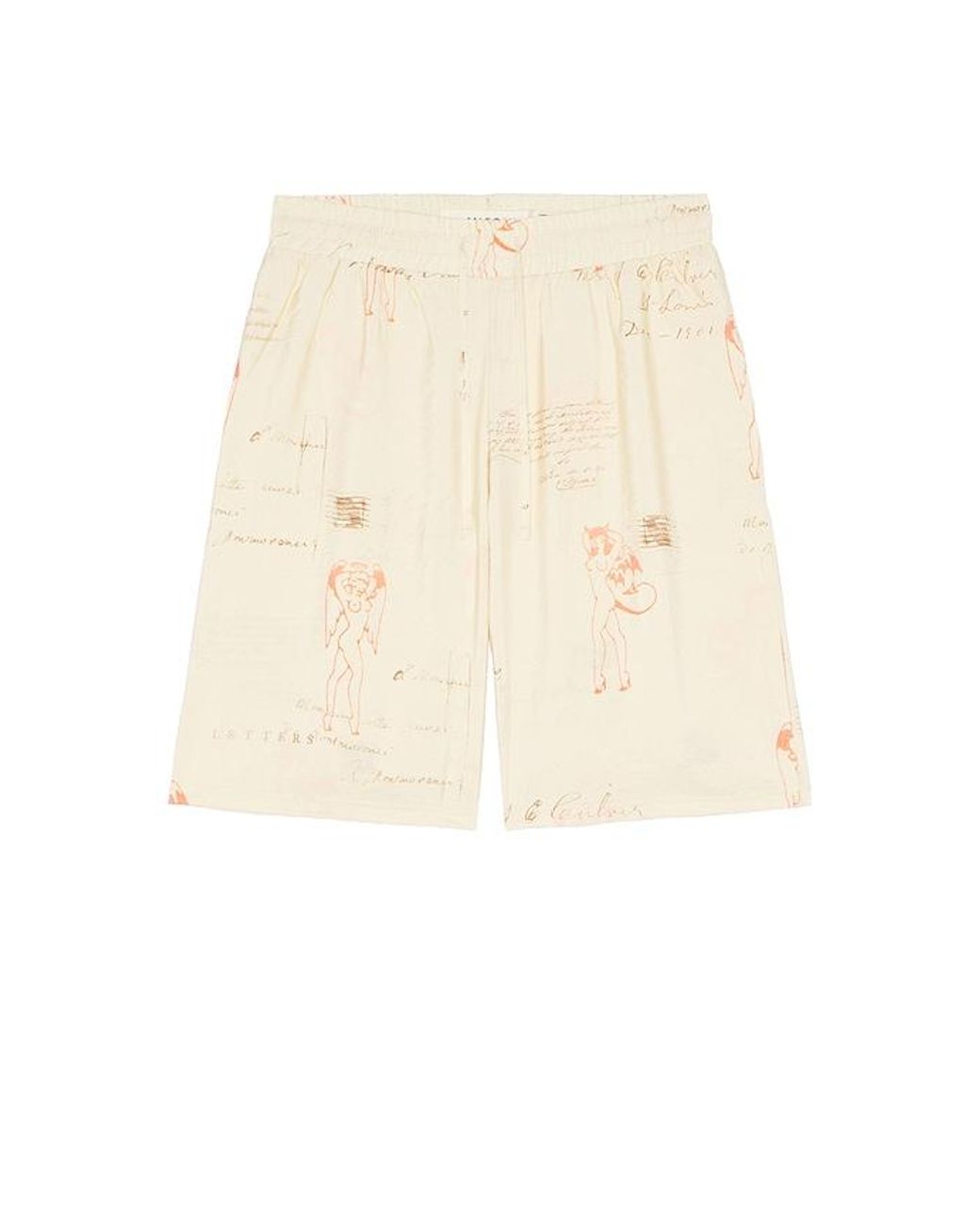 M I S B H V Natural Devil & Angel Postcard Shorts for men