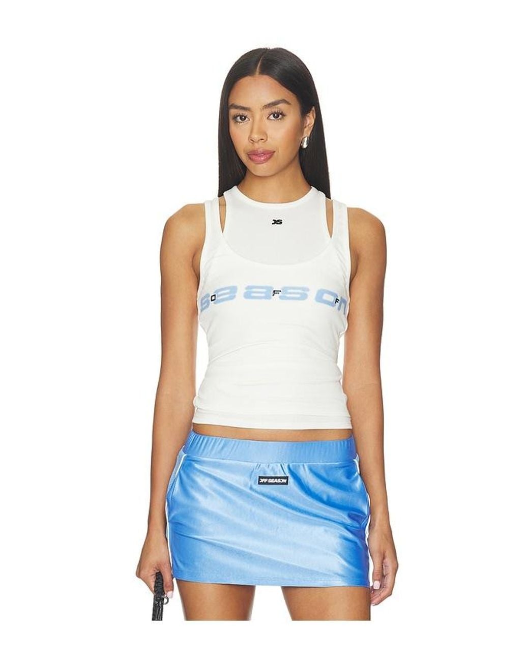OFF SEASON Blue Layered Tank Top