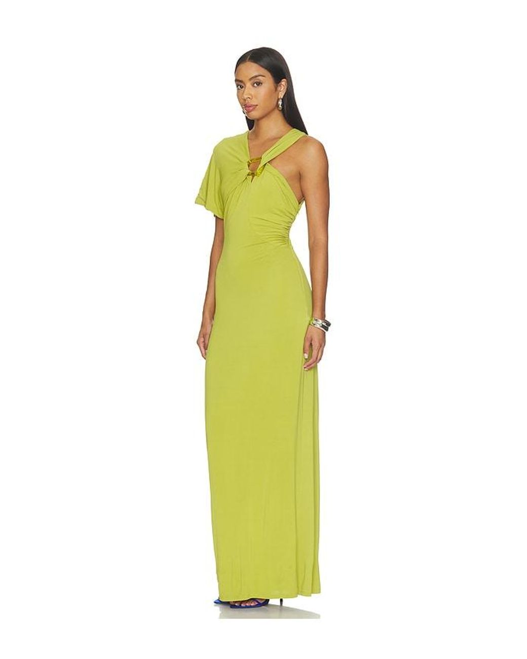 Misha Yellow Ona Asymmetrical Dress