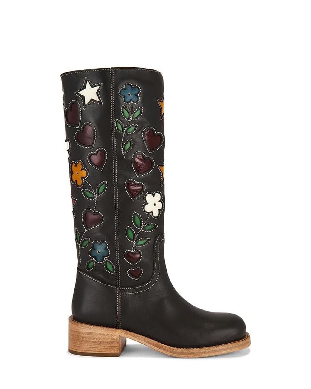 Steve Madden Black Riggs Floral Boot