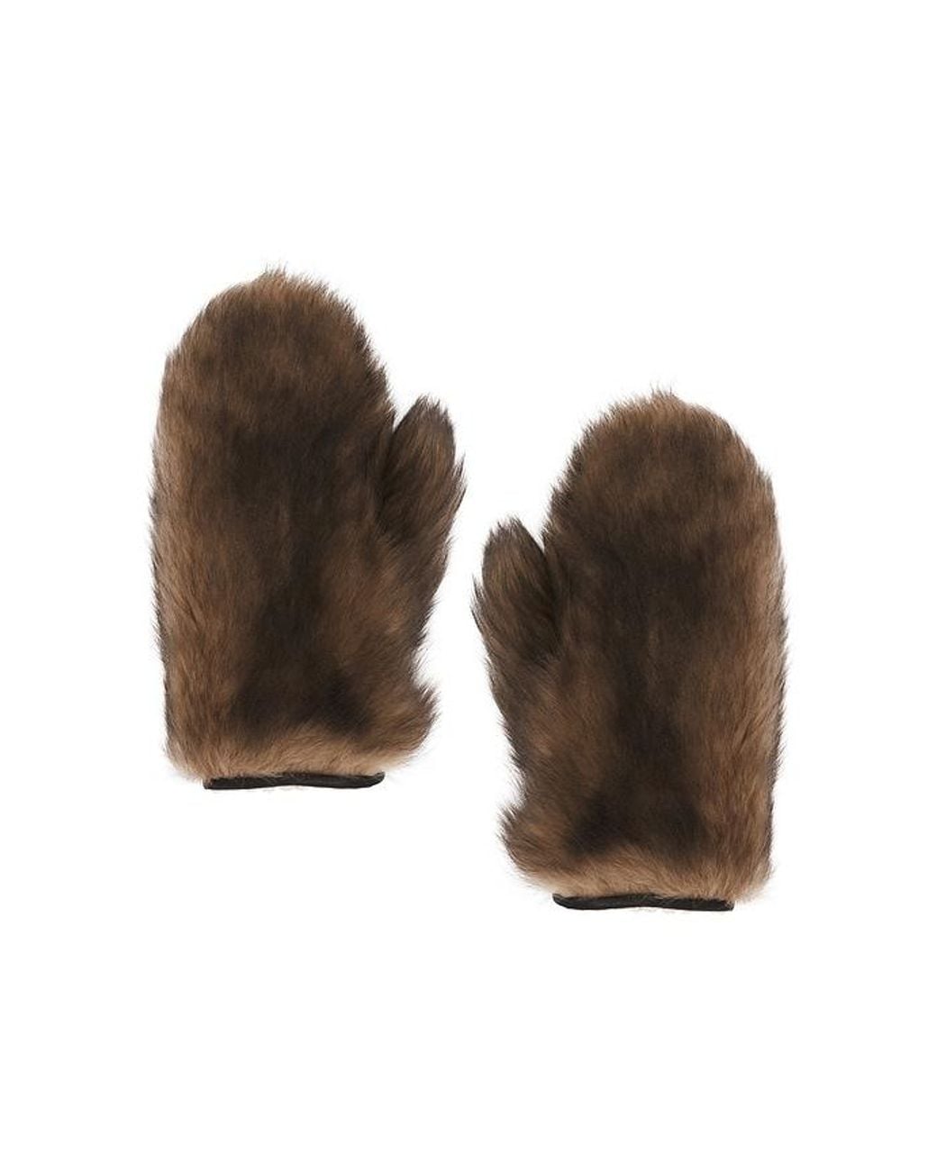 Magda Butrym Brown Fur Gloves
