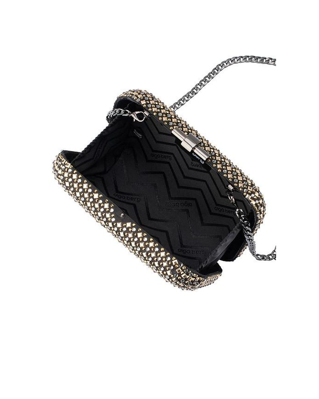 Olga Berg Black Ellen Hotfix Clutch