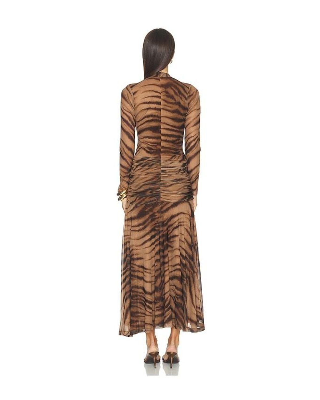 Bardot Natural Lea Printed Mesh Dress