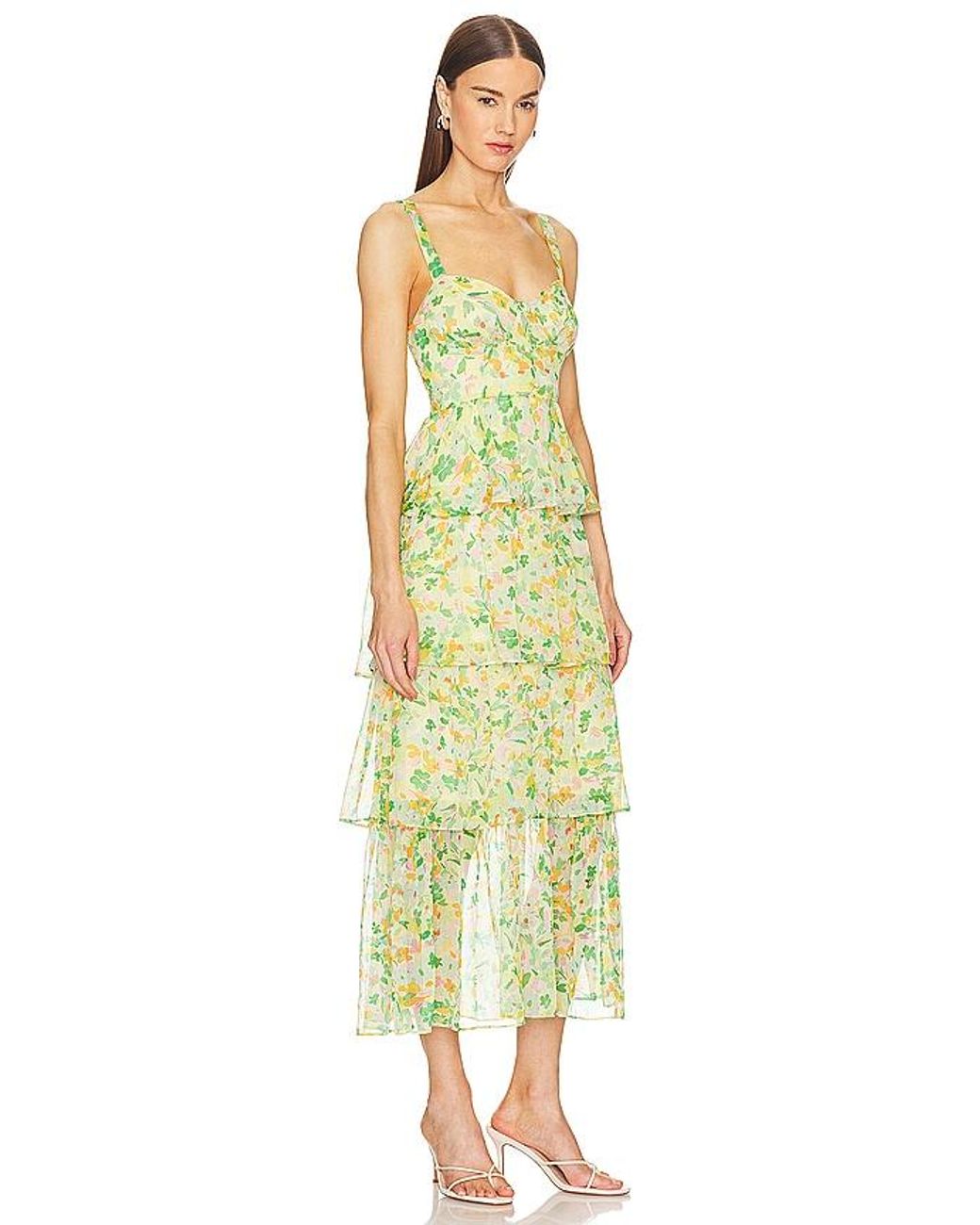 Astr Yellow Midsummer Dress