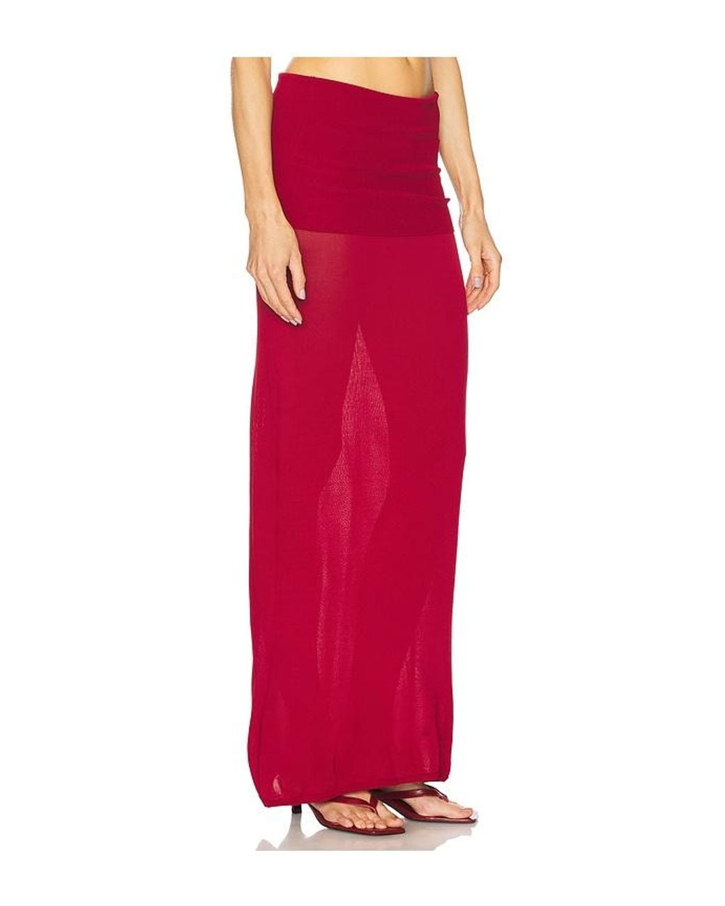LOBA Red Maya Maxi Skirt