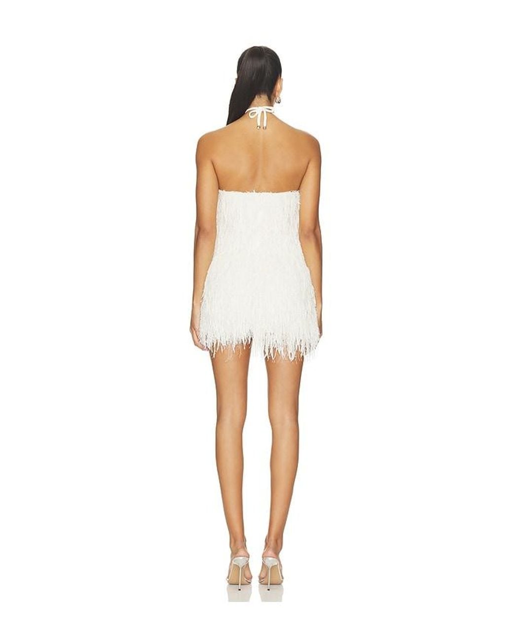 PATBO White Lucia Fringe Short Dress