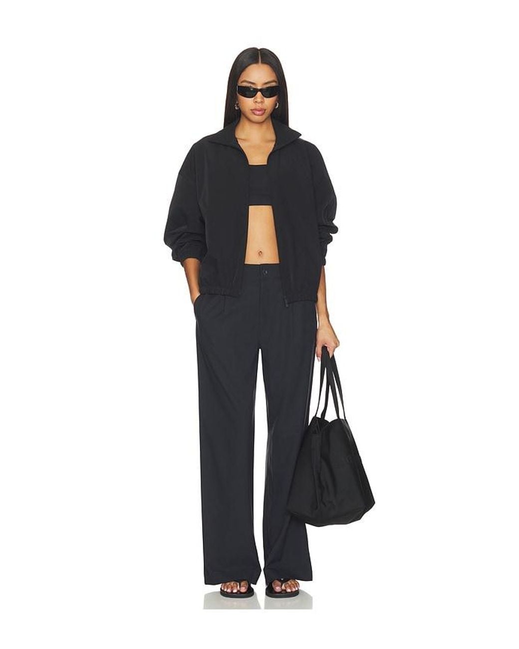Beyond Yoga Black Status Wide Leg Trousers