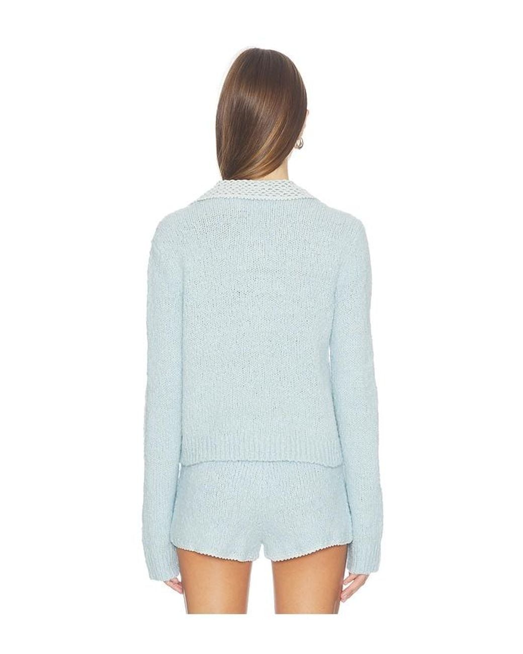 Stone Cold Fox Blue X Revolve Adalene Crochet Collar Cardigan