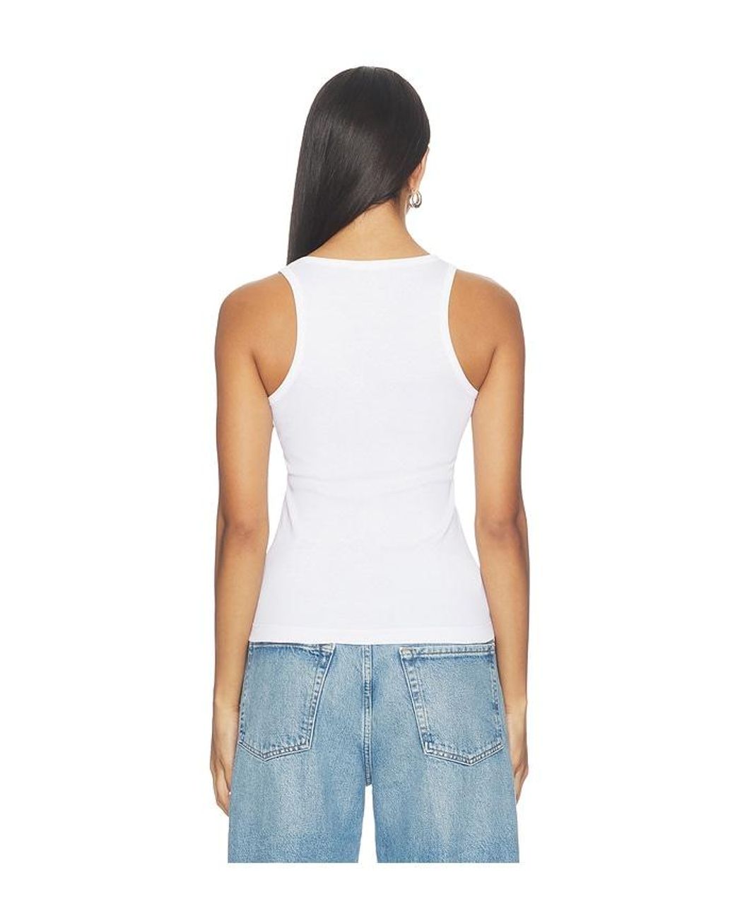 Ganni Red Compact Rib Jersey Tank Cherry
