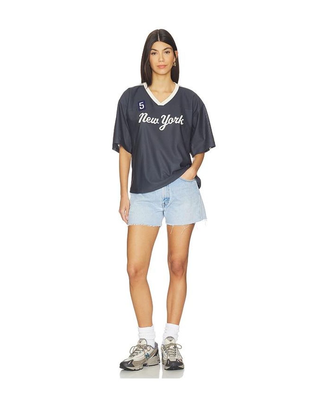 Lovers + Friends Blue Wyatt Jersey Top