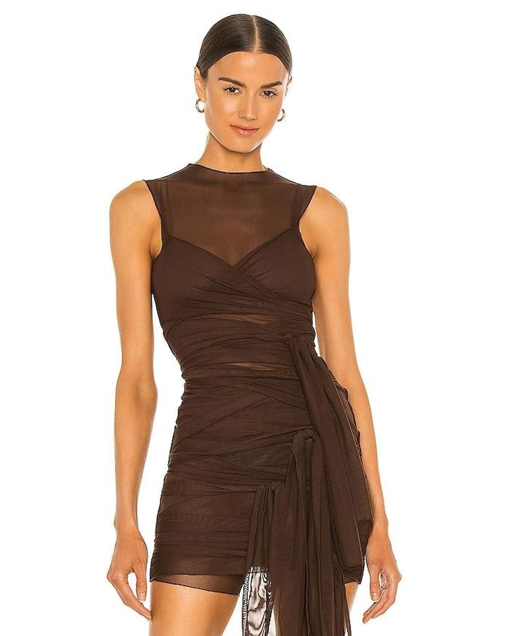 Kim Shui Brown Jersey Tie Top