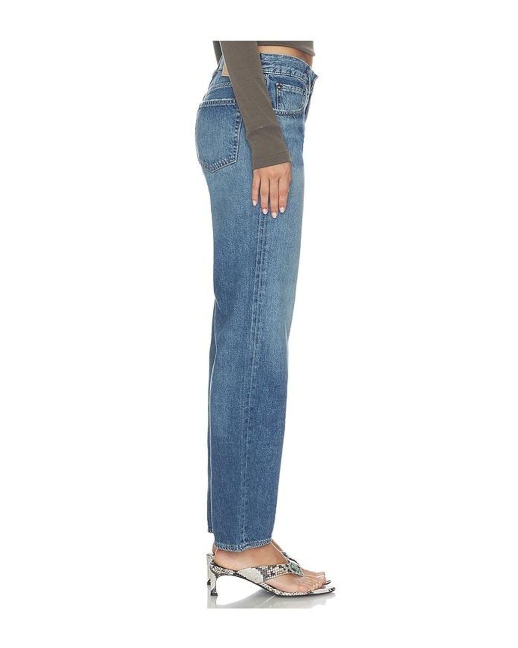 Moussy Blue Wheeling Straight Low Jeans