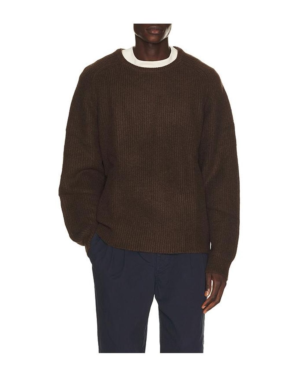 Rhythm Brown Vintage Waffle Knit Sweater for men