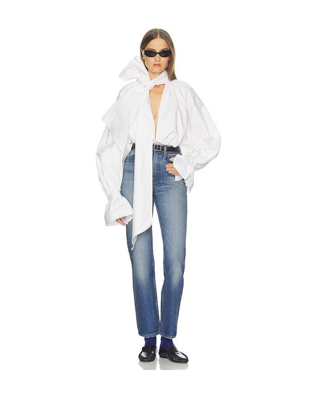 Helsa Blue Voluminous Blouse