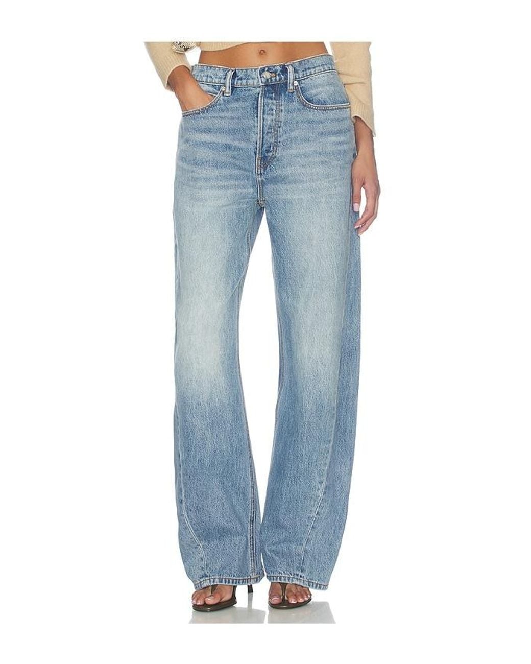 Alexander Wang Blue Float Jeans With Logo Shadow Pockets