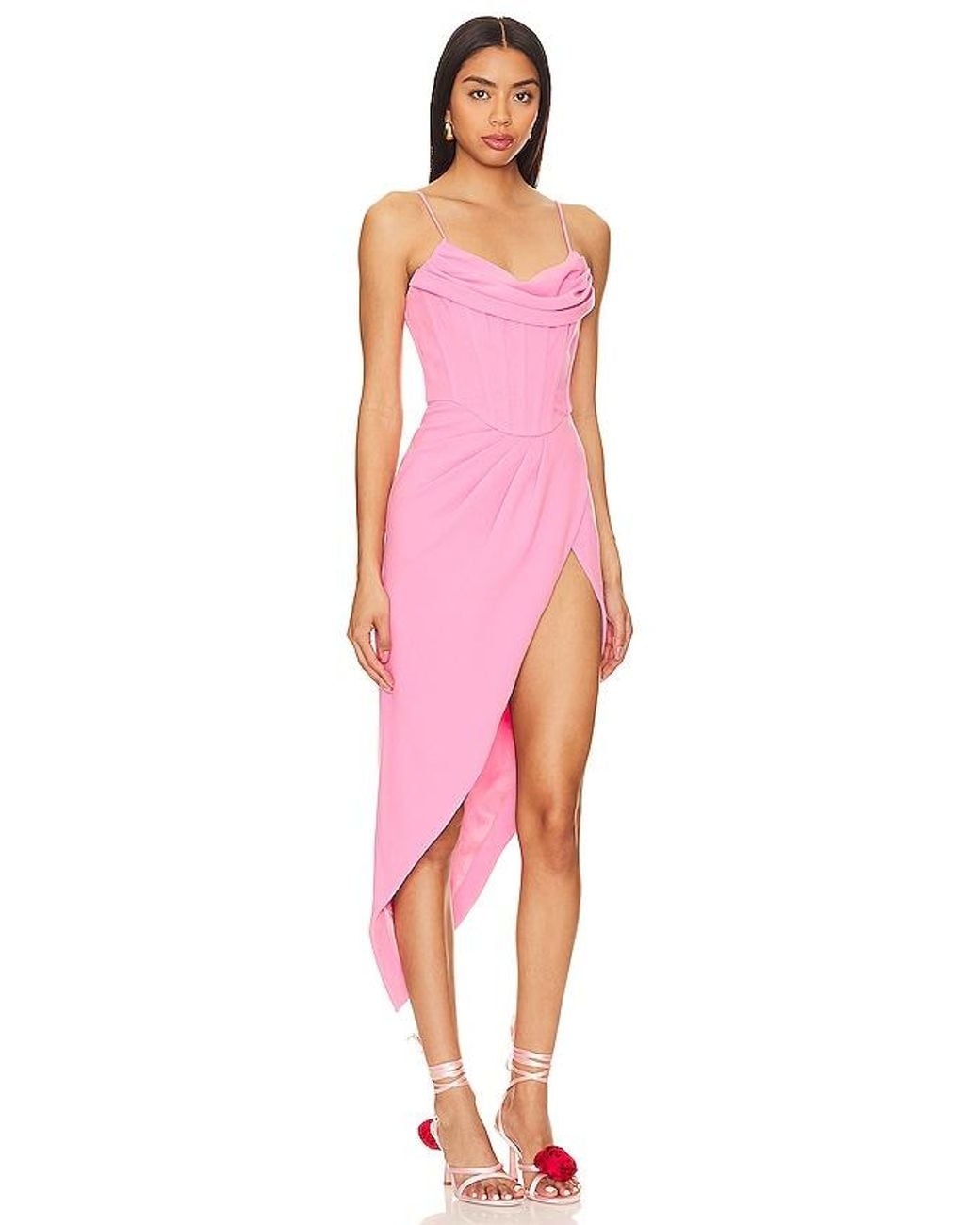 Bardot Pink Midi-Kleid Leighton