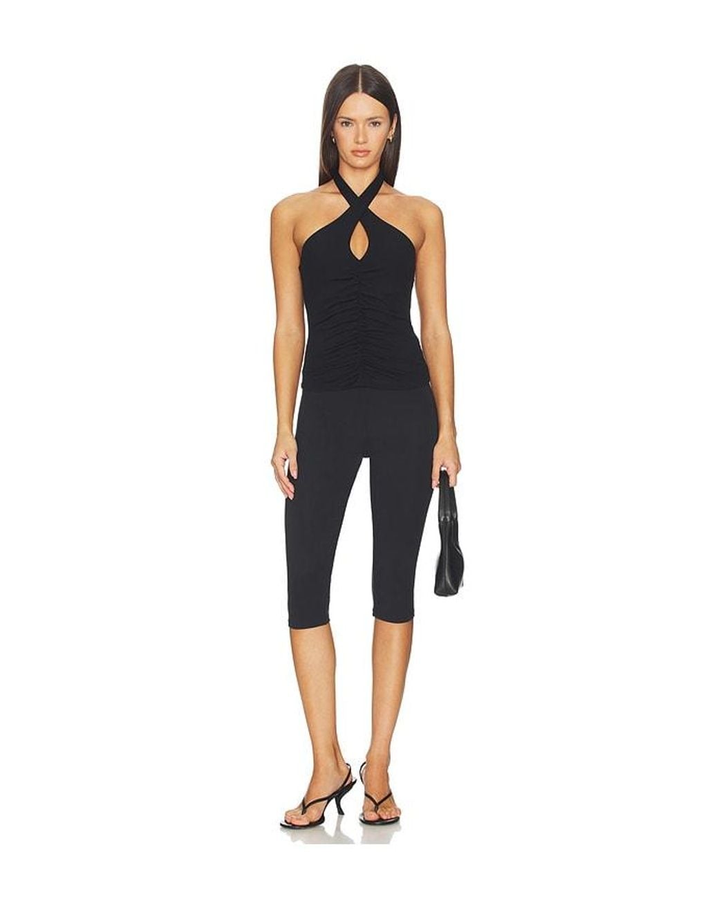 Susana Monaco Blue Cross Front Gathered Top