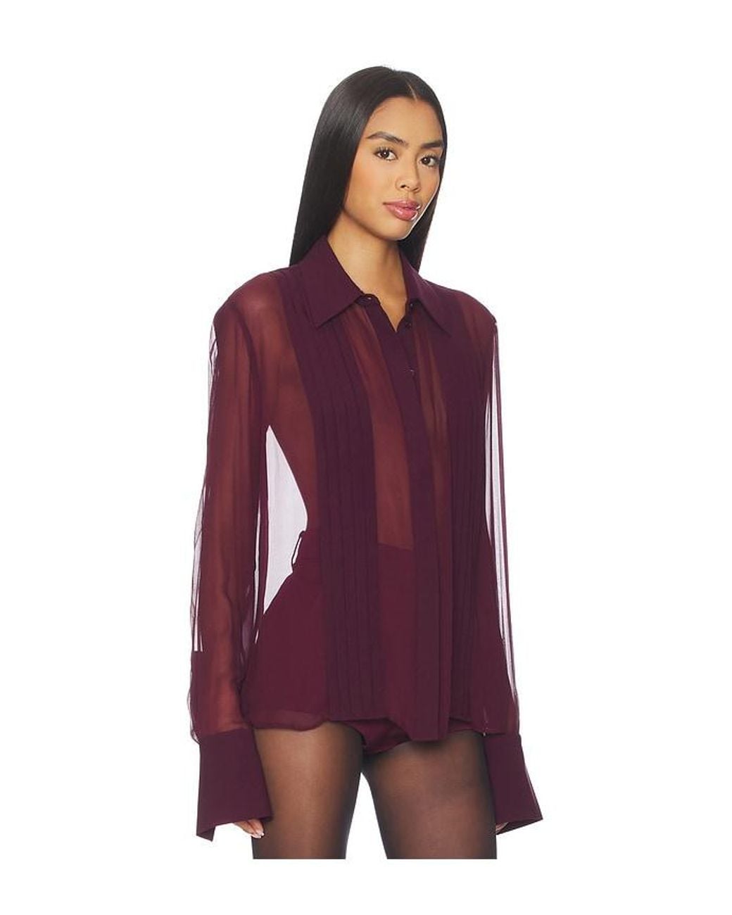 Sans Faff Purple Meghan Panelled Silk Blouse