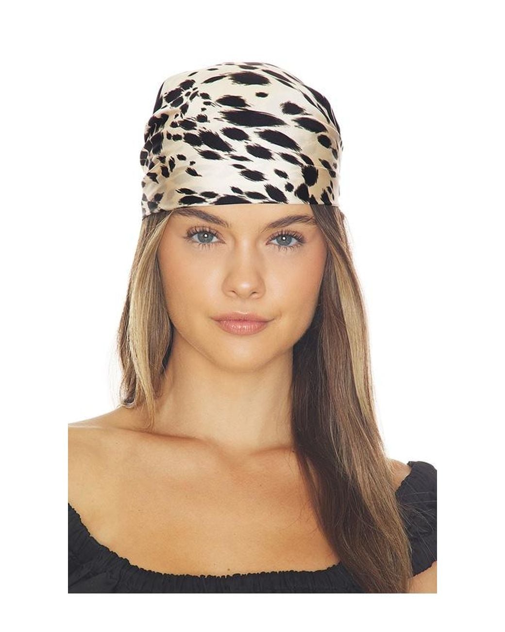 Anine Bing Black York Scarf Leopard