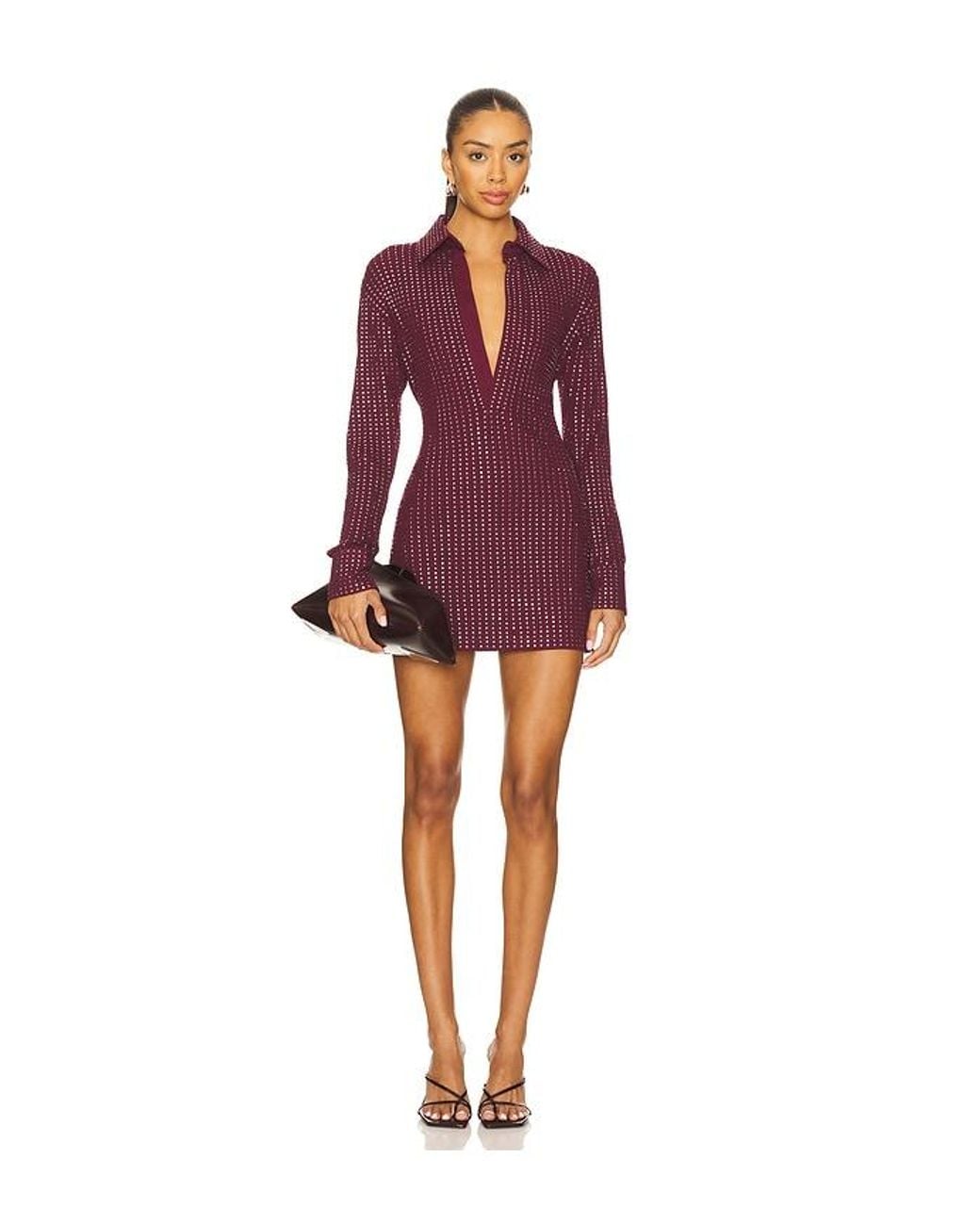The Attico Red Studded Mini Dress