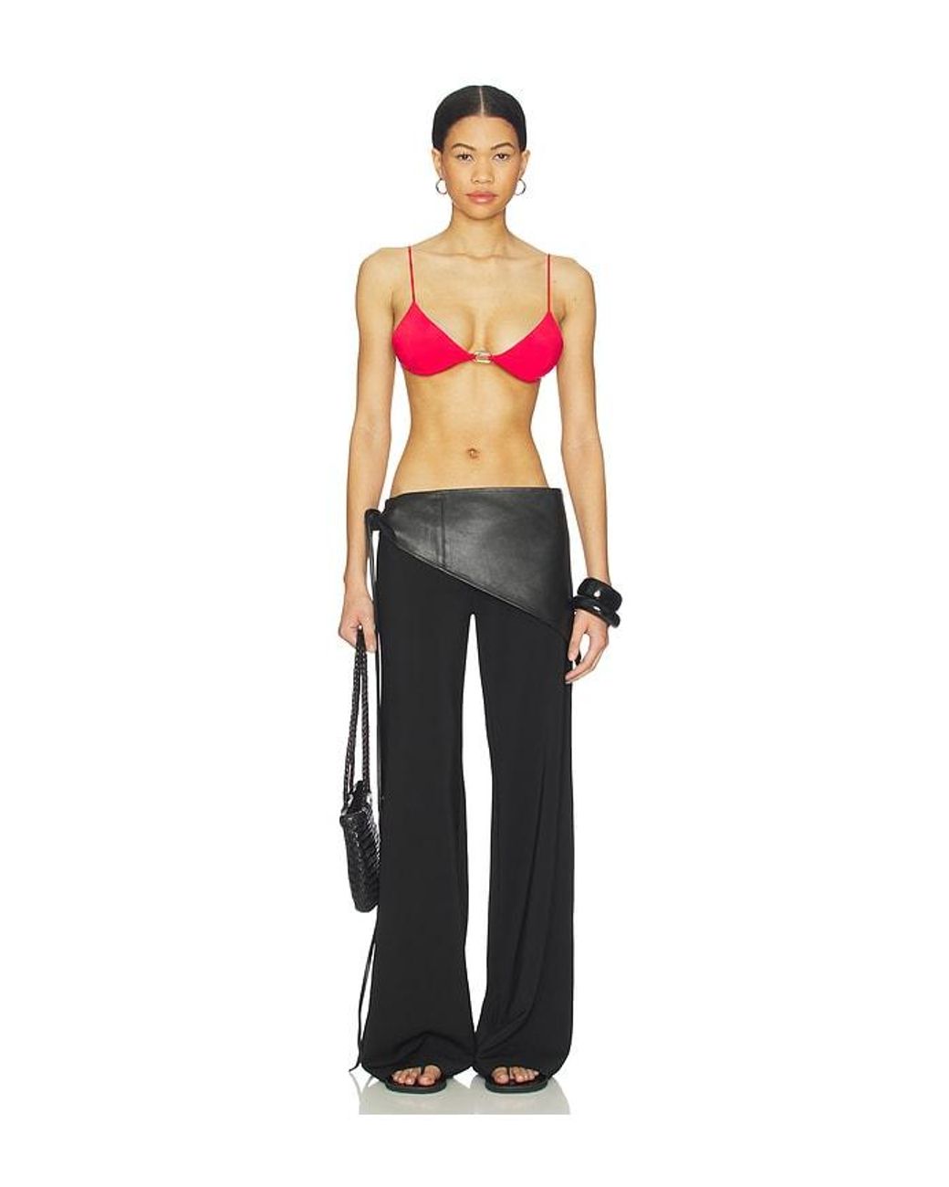 Ziah Black Leather Scarf