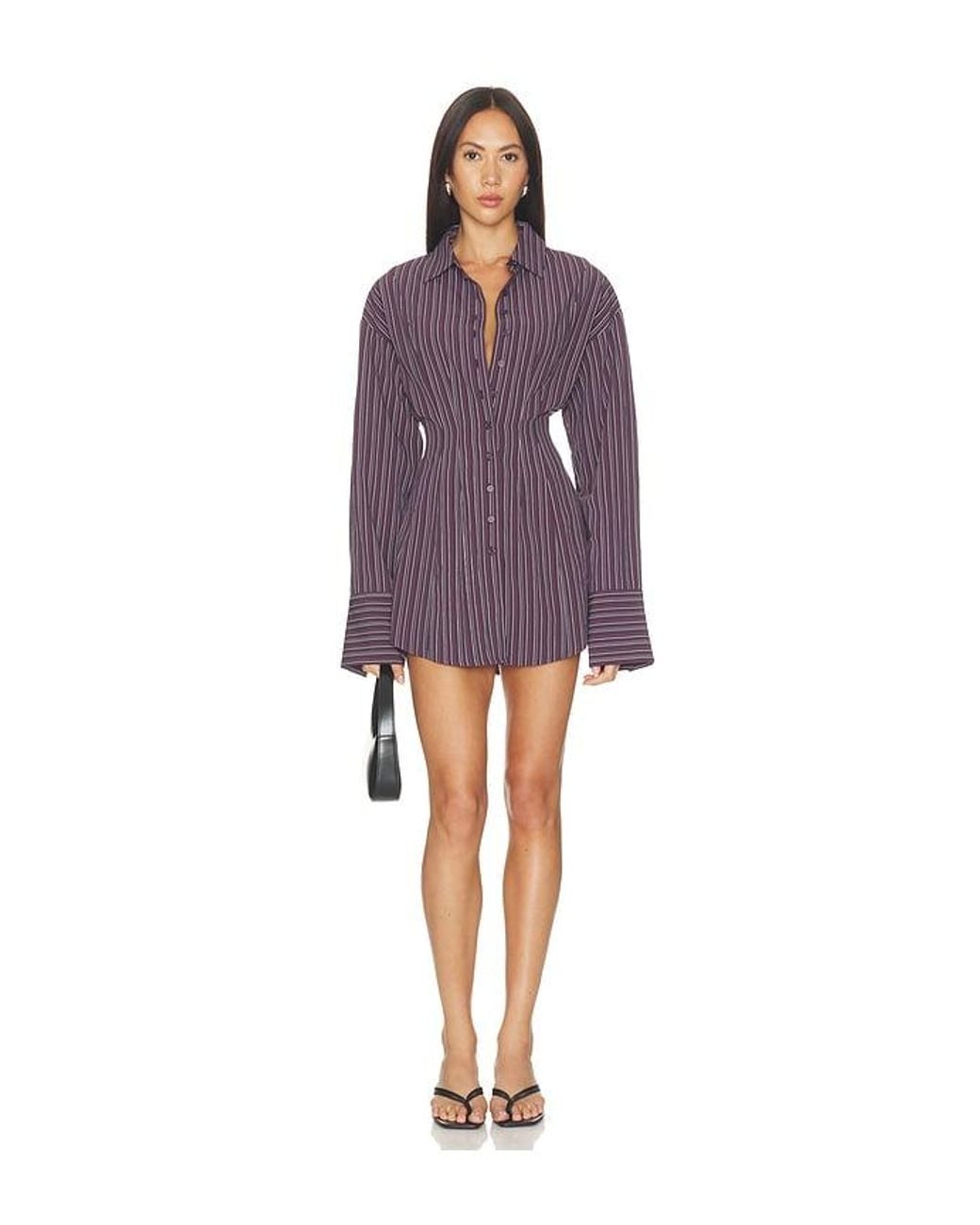 ALL THE WAYS Purple Charitie Button Up Mini Dress