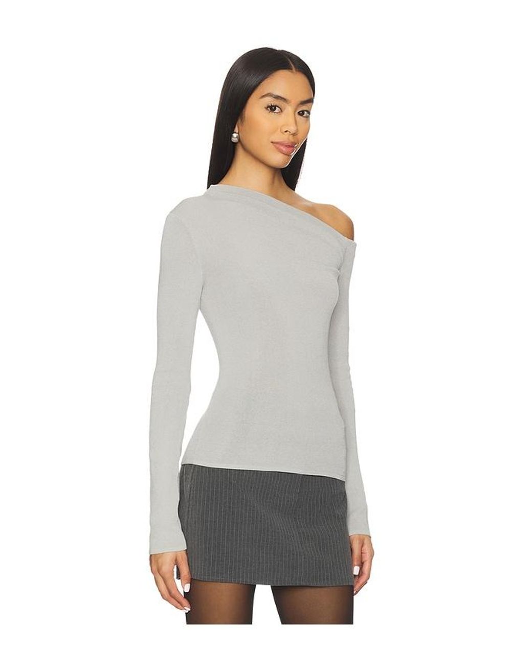 Lovers + Friends Gray Katalina Off The Shoulder Sweater