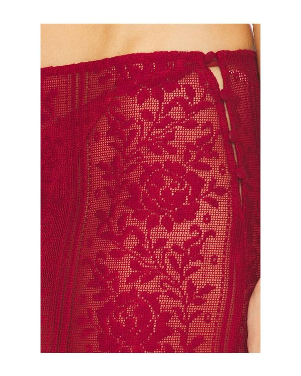 LOBA Red Laura Maxi Skirt