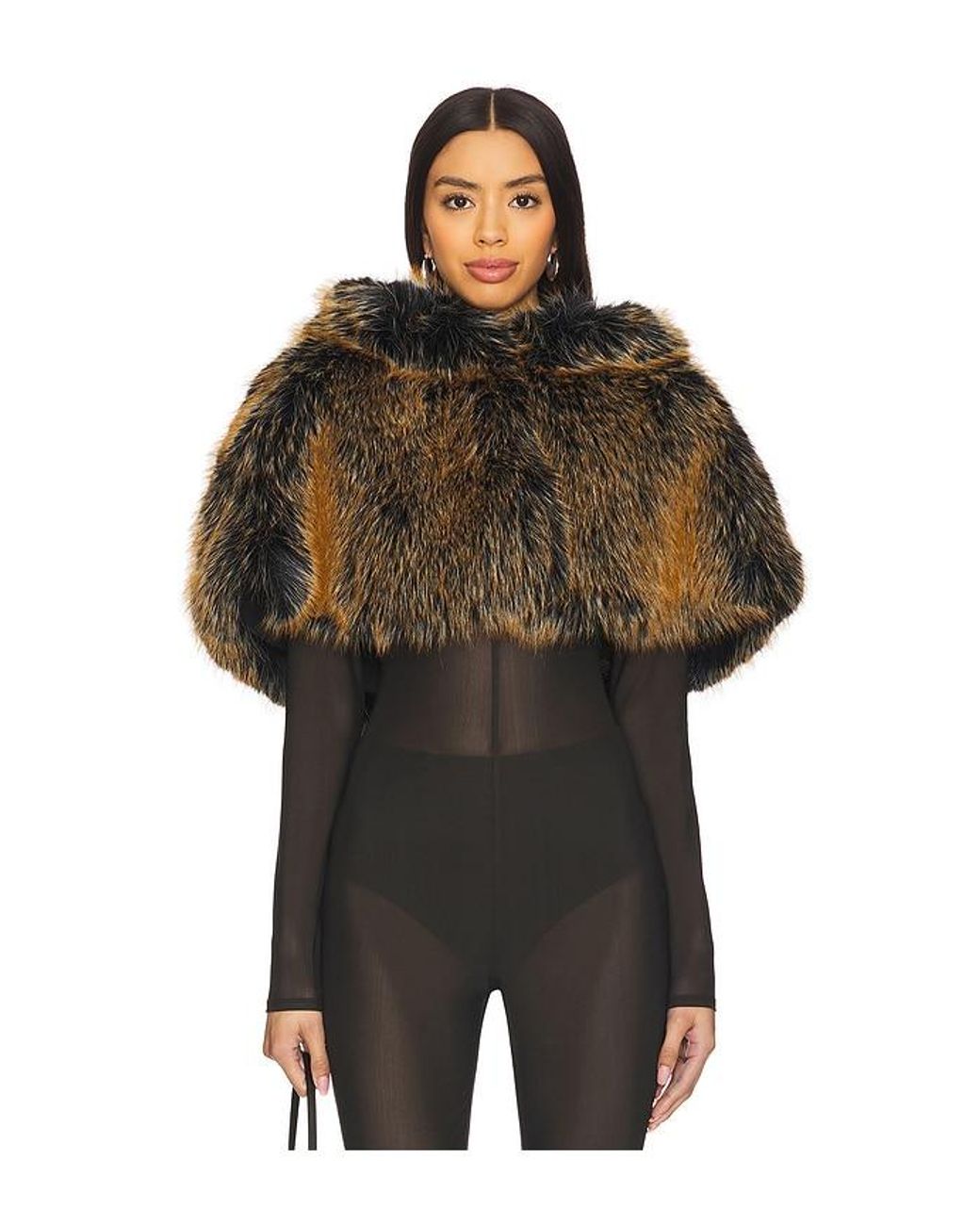 Adrienne Landau Luxe Capelet in Black Lyst