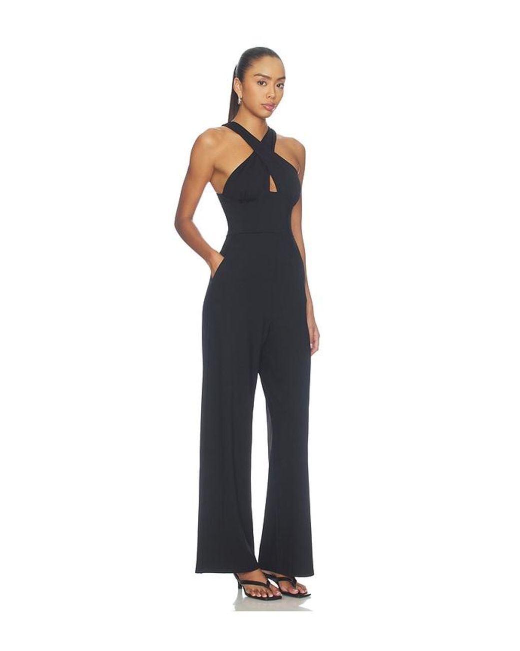 Susana Monaco Blue Cross Front Jumpsuit