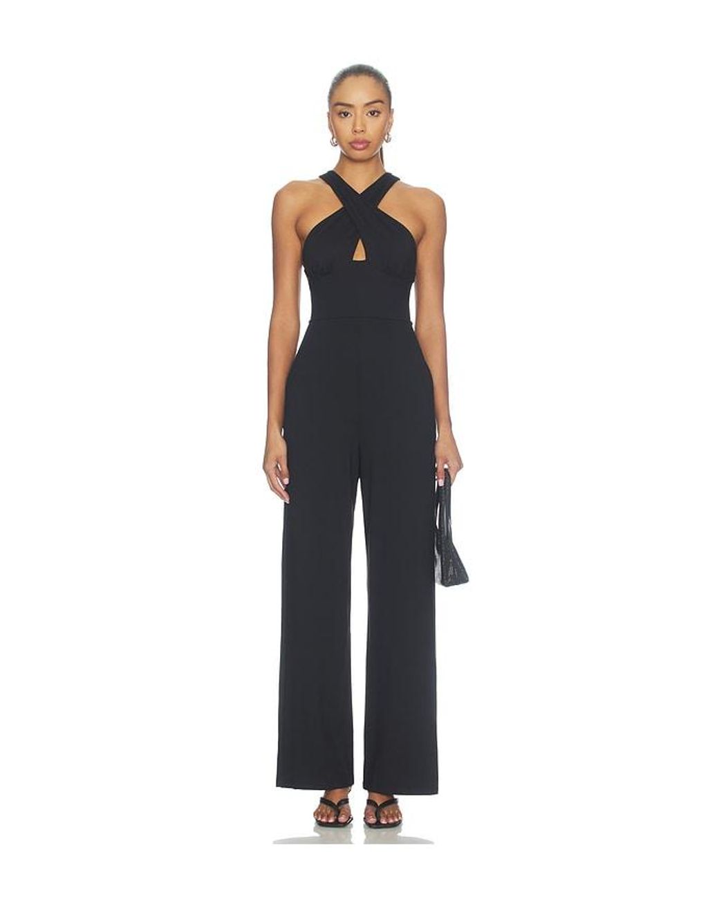 Susana Monaco Blue Cross Front Jumpsuit