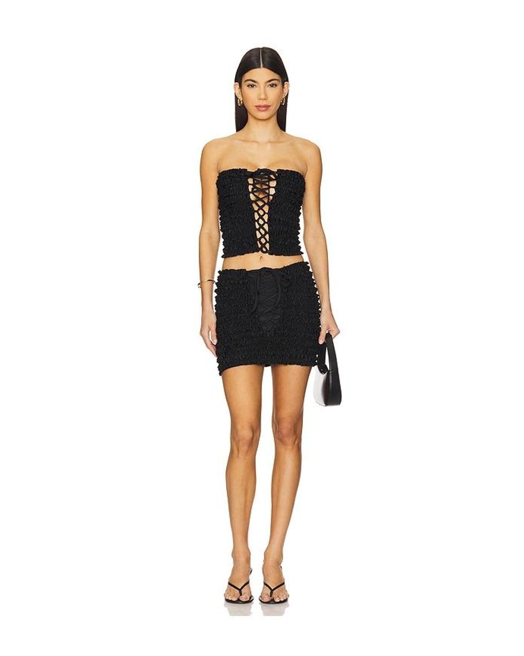 AMOR MIA Black Ruffled Top