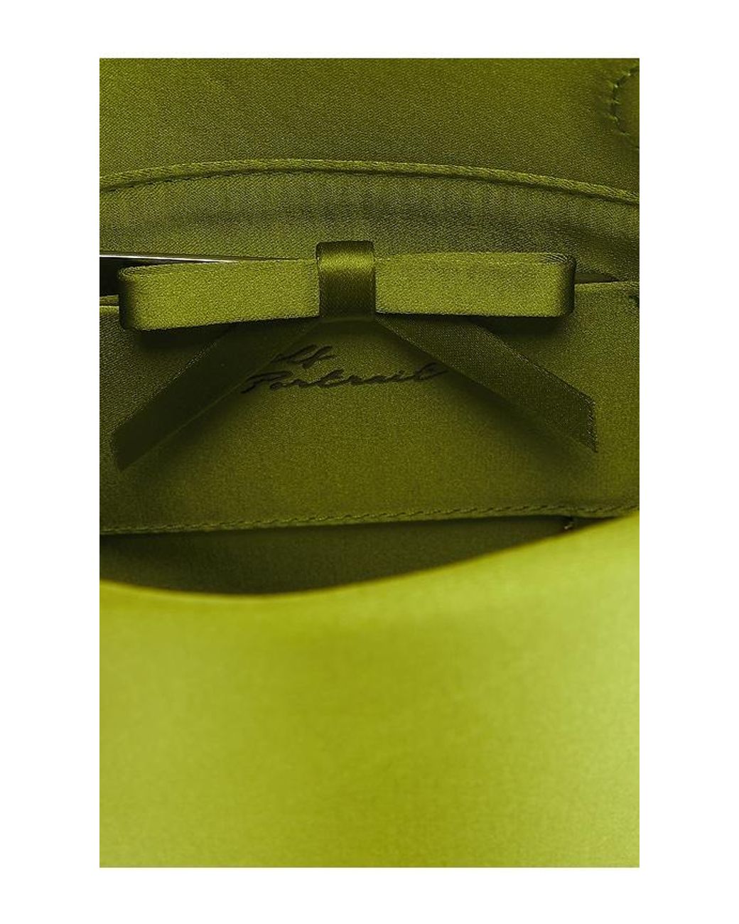Self-Portrait Green Satin Bucket Bag