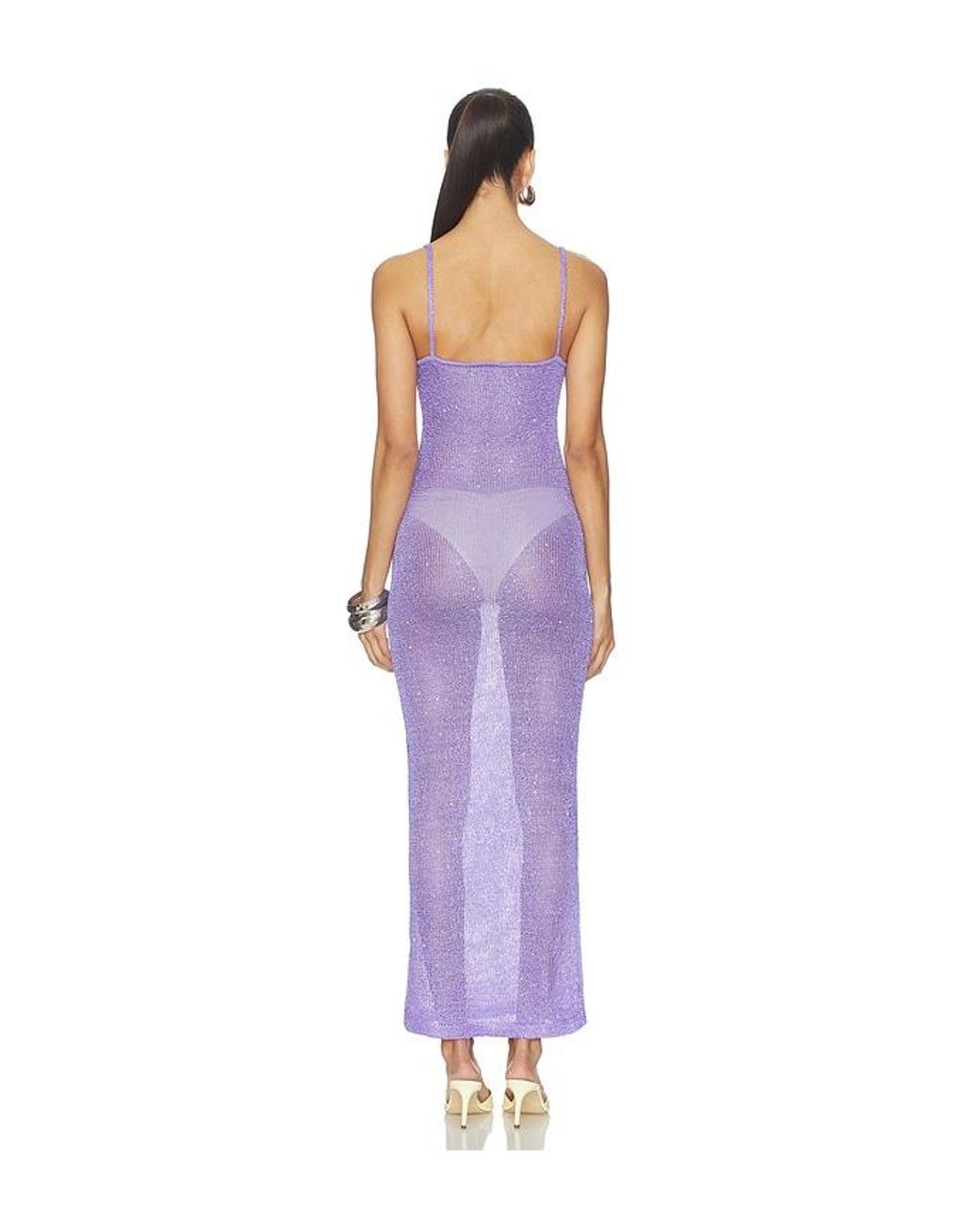 MORE TO COME Purple Skylar Knit Maxi Dress