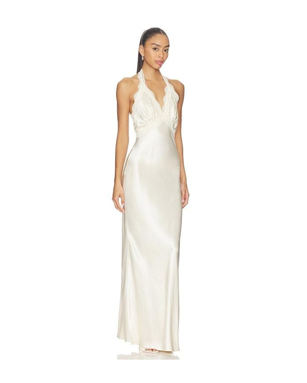 SNDY'S White Tonya Slip Maxi Dress