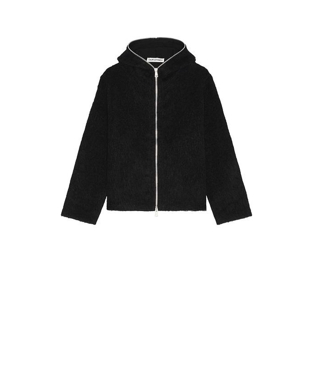 Our Legacy Black Full Zip Hood for men