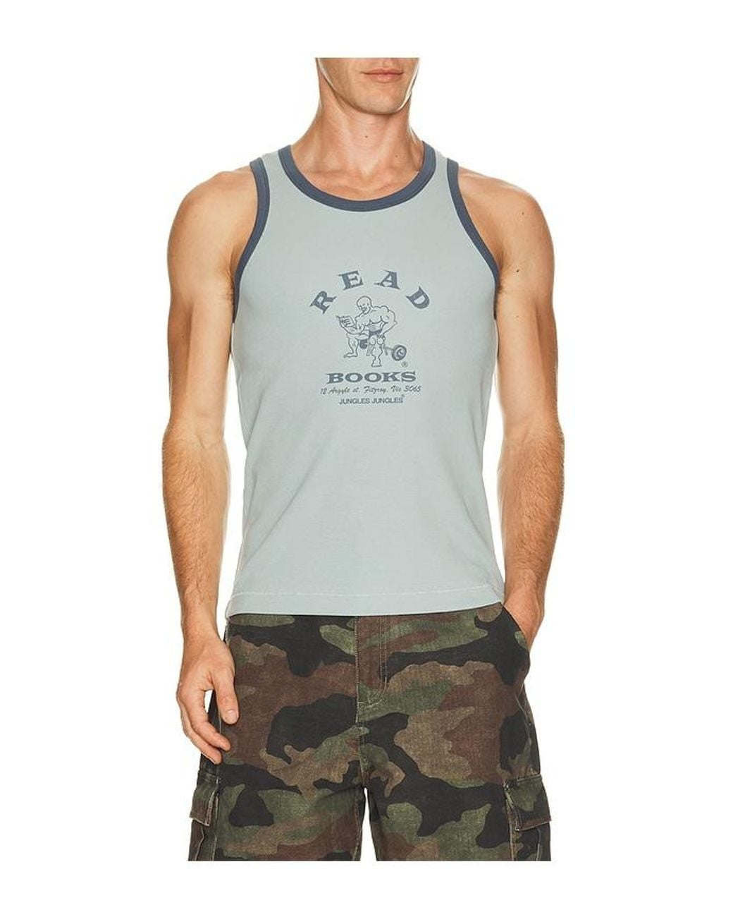 JUNGLES Blue Read More Books Tank Top for men