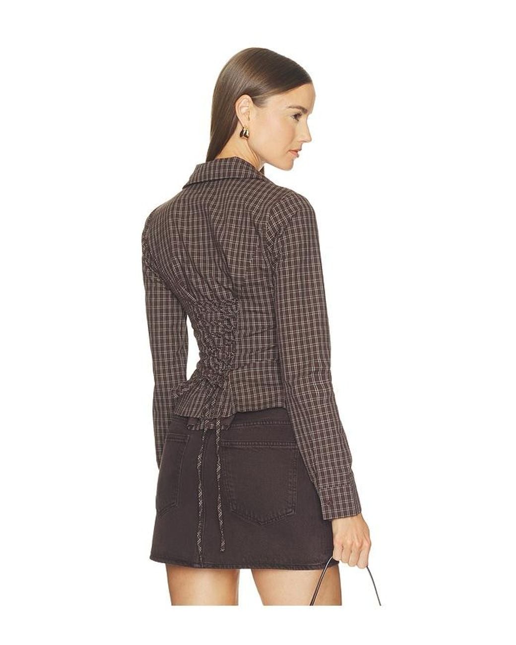 superdown Black Kylie Lace Up Back Top