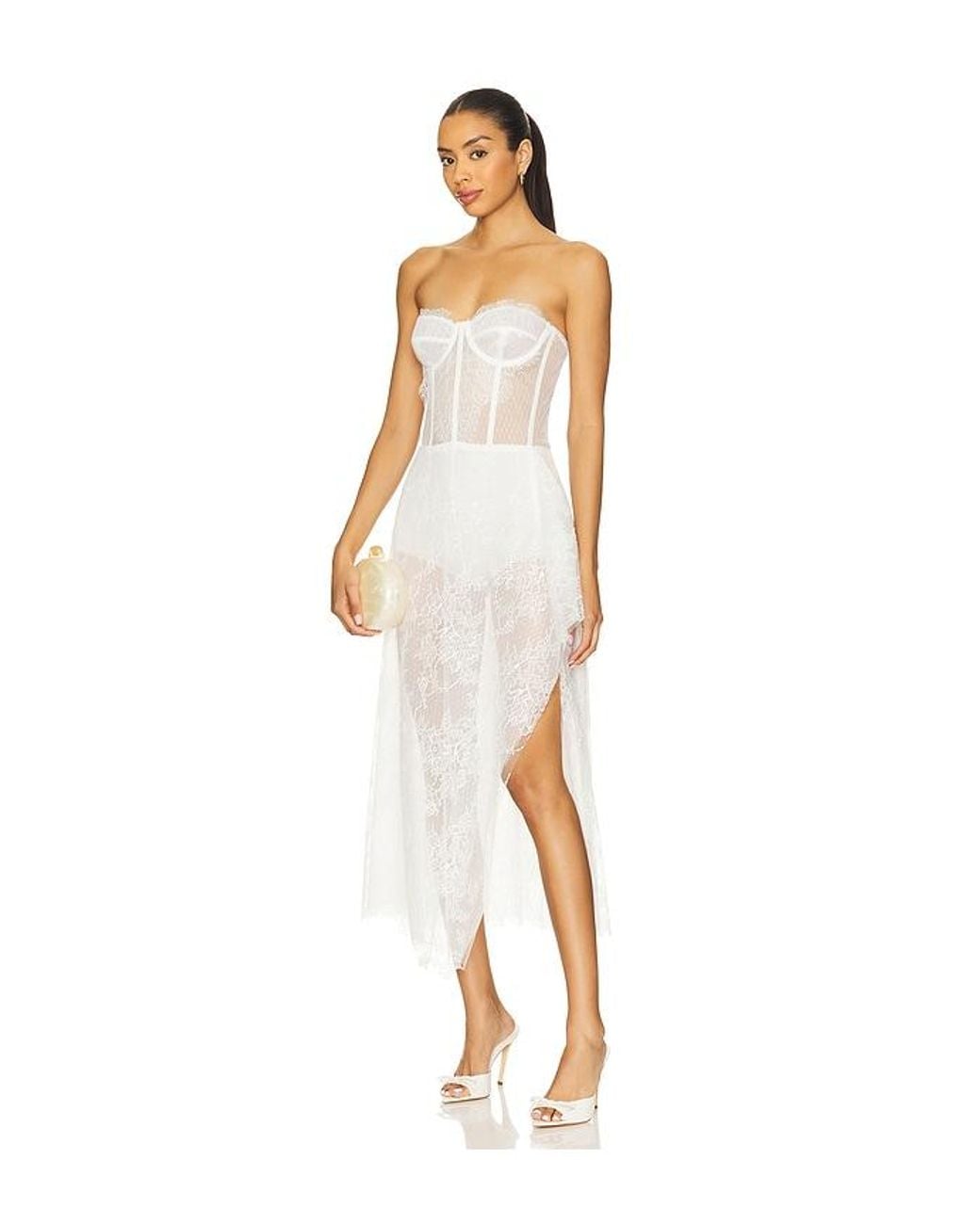Katie May Katherine Midi Dress in White | Lyst