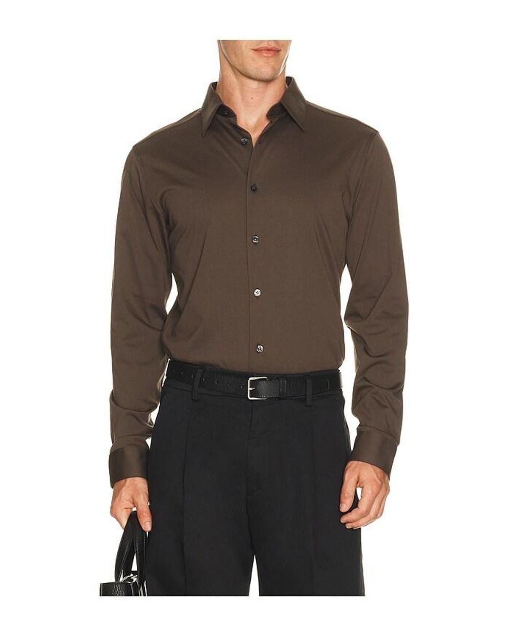 Theory Brown Sylvain Structure Shirt for men