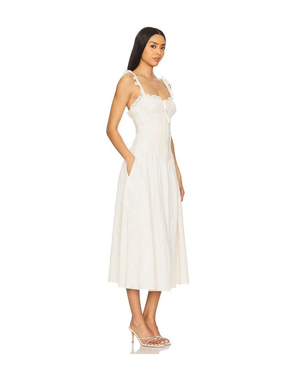 【For love and lemons】ベビーデイジーポプリンミディドレス Baby Daisy Poplin Mini Dress — White | For Love & Lemons