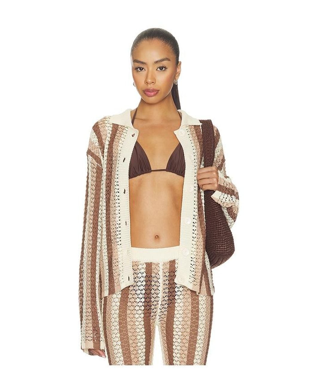 superdown Natural Francie Crochet Cardigan